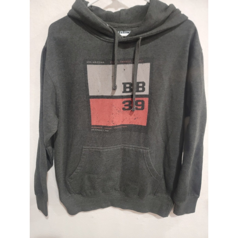 Ghost Tactical USS Arizona BB-39 Hoodie Pearl Harbor Memorial Grey Mens Medium M
